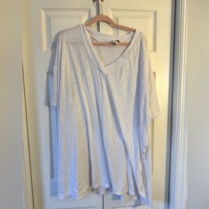 White Oversized Tee Swimsuit Cover